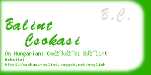 balint csokasi business card